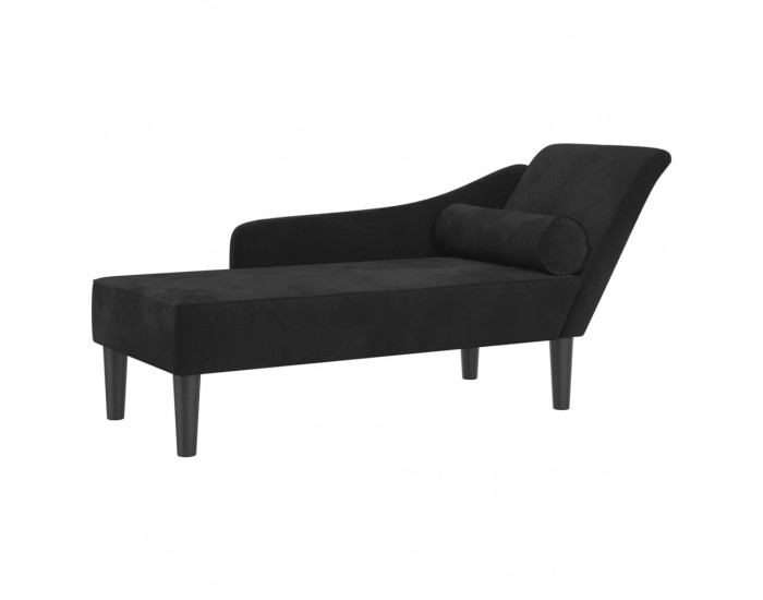 Sonata H Кушетка с възглавници, черна, кадифе