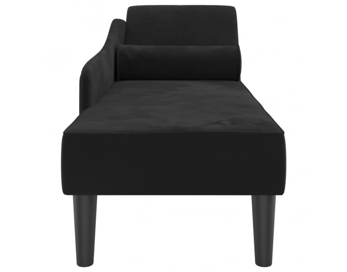 Sonata H Кушетка с възглавници, черна, кадифе