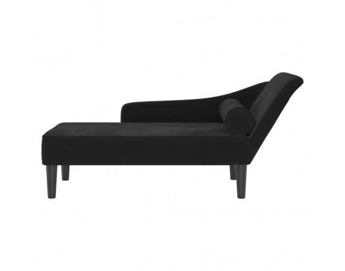 Sonata H Кушетка с възглавници, черна, кадифе