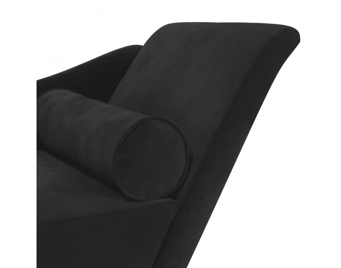 Sonata H Кушетка с възглавници, черна, кадифе