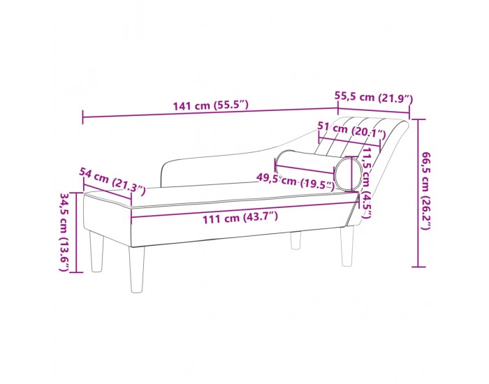 Sonata H Кушетка с възглавници, светлосива, кадифе