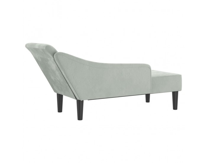 Sonata H Кушетка с възглавници, светлосива, кадифе