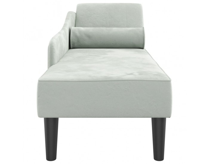 Sonata H Кушетка с възглавници, светлосива, кадифе