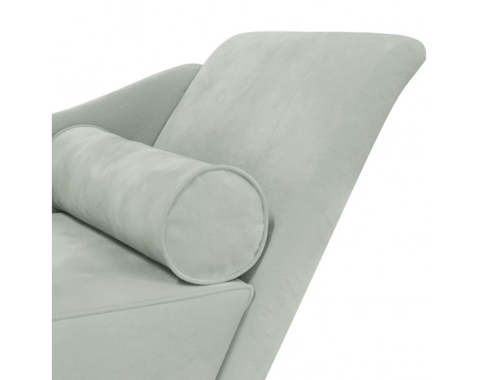 Sonata H Кушетка с възглавници, светлосива, кадифе