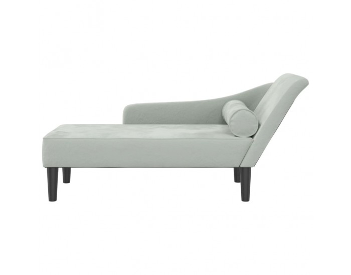 Sonata H Кушетка с възглавници, светлосива, кадифе