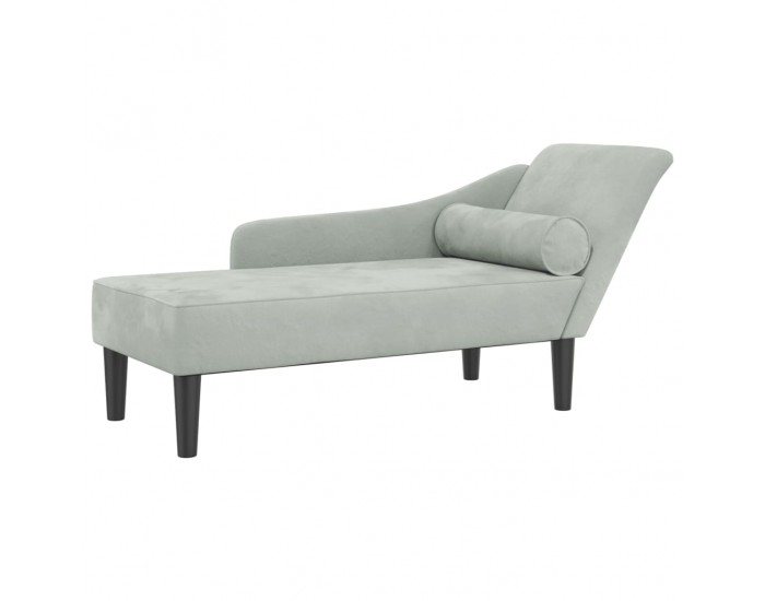 Sonata H Кушетка с възглавници, светлосива, кадифе