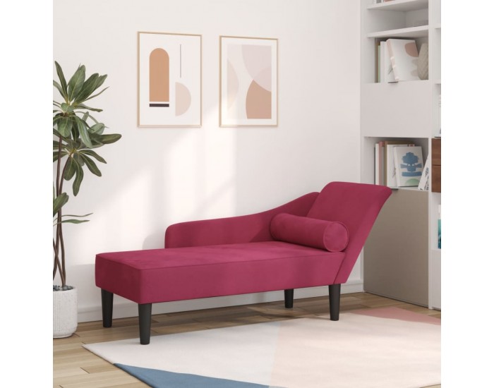 Sonata H Кушетка с възглавници, виненочервена, кадифе