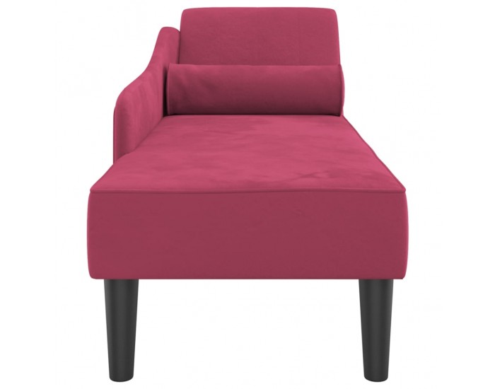 Sonata H Кушетка с възглавници, виненочервена, кадифе