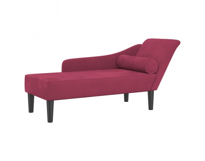 Sonata H Кушетка с възглавници, виненочервена, кадифе