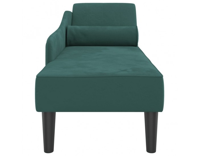 Sonata H Кушетка с възглавници, тъмнозелена, кадифе