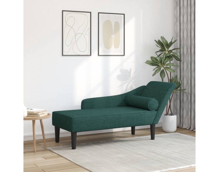 Sonata H Кушетка с възглавници, тъмнозелена, текстил