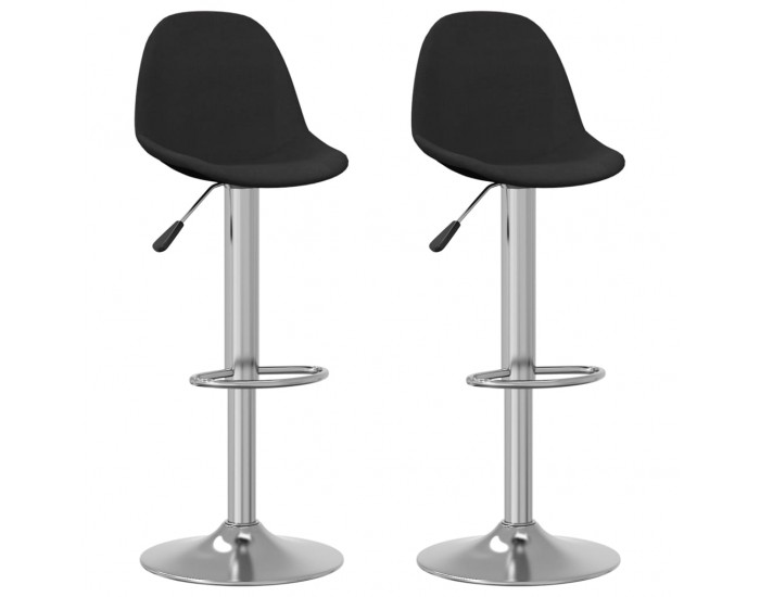 Sonata H Бар табуретки, 2 бр, черни, текстил