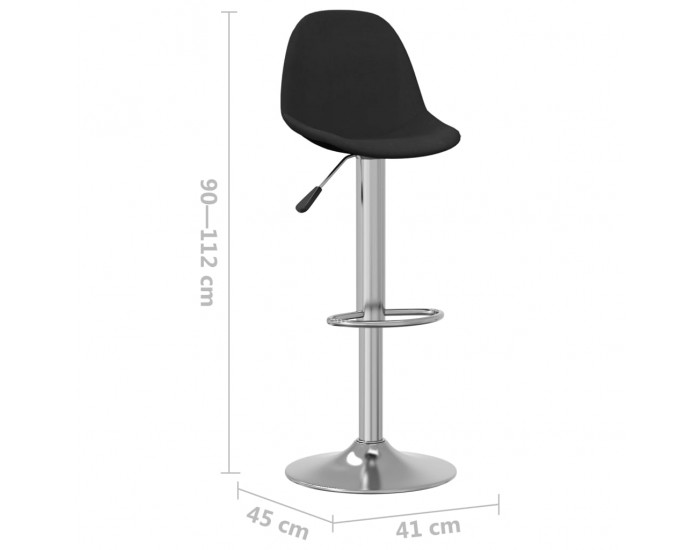 Sonata H Бар табуретки, 2 бр, черни, текстил