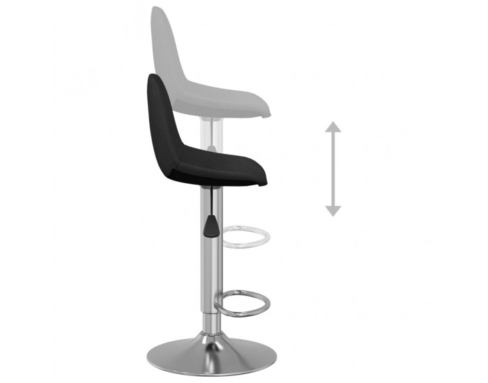 Sonata H Бар табуретки, 2 бр, черни, текстил