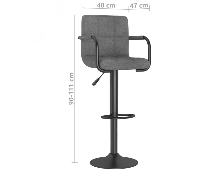 Sonata H Бар табуретка, светлосива, текстил