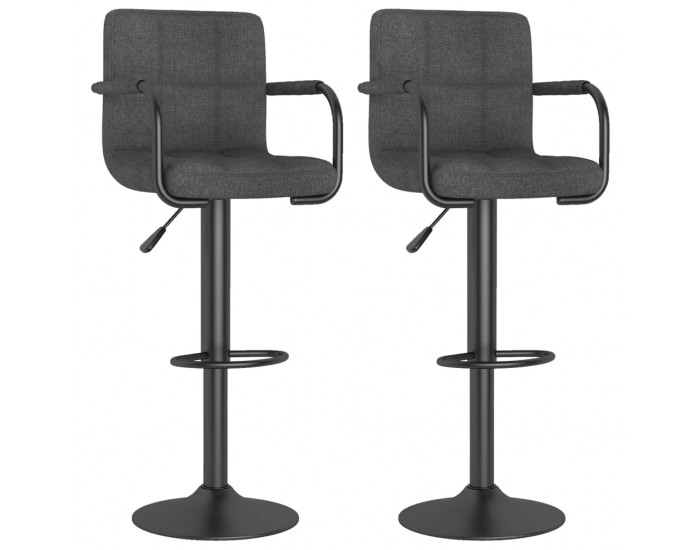 Sonata H Бар табуретки, 2 бр, тъмносиви, текстил
