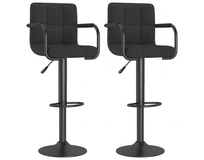 Sonata H Бар табуретки, 2 бр, черни, текстил Sonata H Бар табуретки, 2 бр, черни, текстил