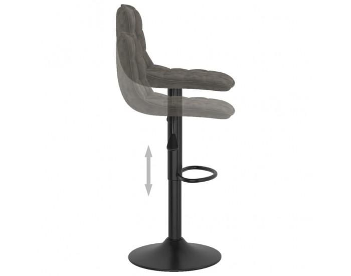 Sonata H Бар табуретка, тъмносива, кадифе Sonata H Бар табуретка, тъмносива, кадифе