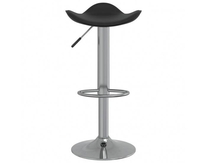Sonata H Бар табуретки 2 бр черни хромирана стомана и изкуствена кожа