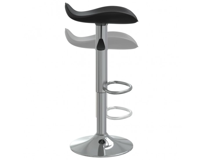 Sonata H Бар табуретки 2 бр черни хромирана стомана и изкуствена кожа