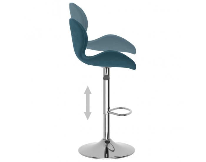 Sonata H Бар табуретки, 2 бр, сини, кадифе Sonata H Бар табуретки, 2 бр, сини, кадифе