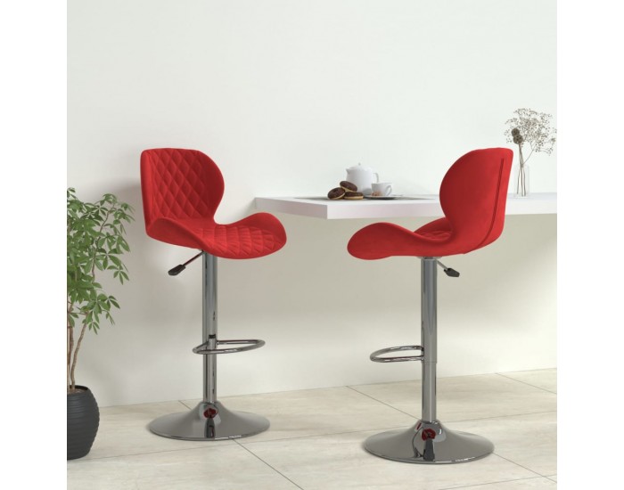 Sonata H Бар табуретки, 2 бр, виненочервени, кадифе Sonata H Бар табуретки, 2 бр, виненочервени, кадифе