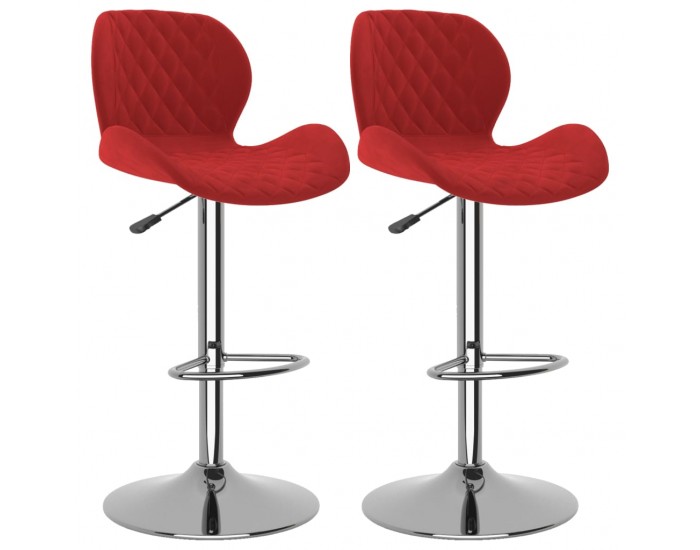 Sonata H Бар табуретки, 2 бр, виненочервени, кадифе Sonata H Бар табуретки, 2 бр, виненочервени, кадифе