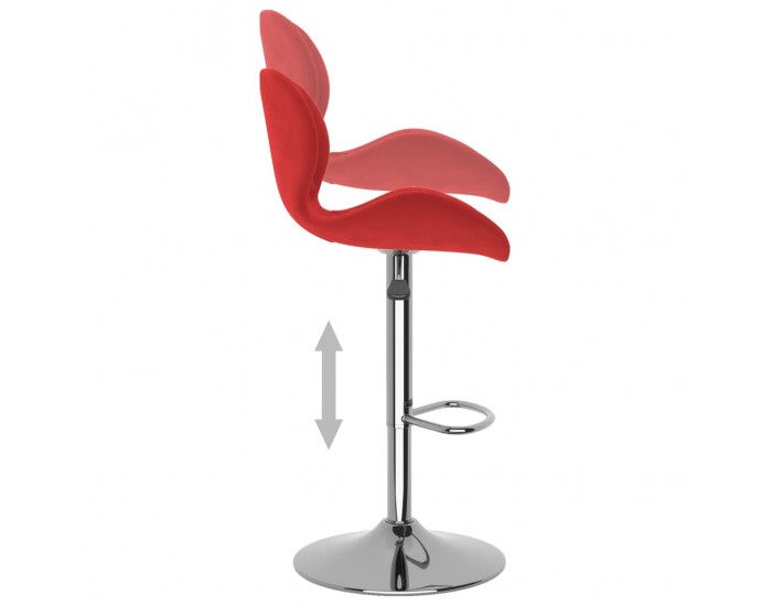 Sonata H Бар табуретки, 2 бр, виненочервени, кадифе Sonata H Бар табуретки, 2 бр, виненочервени, кадифе