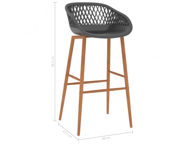 Sonata H Бар столове, 4 бр, сиви