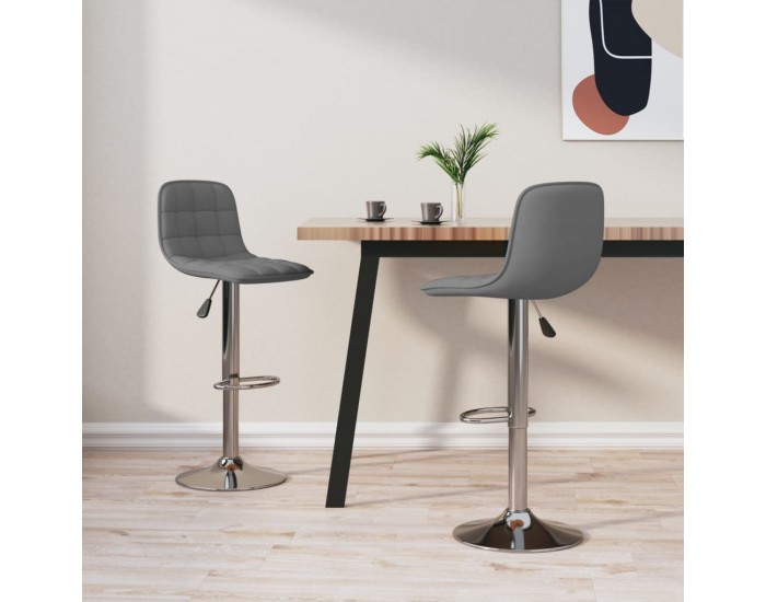 Sonata H Бар табуретки, 2 бр, светлосиви, текстил