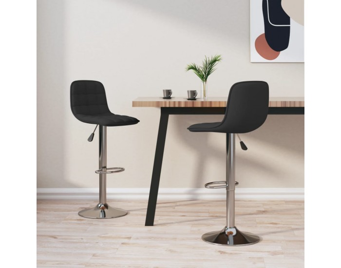 Sonata H Бар табуретки, 2 бр, черни, текстил