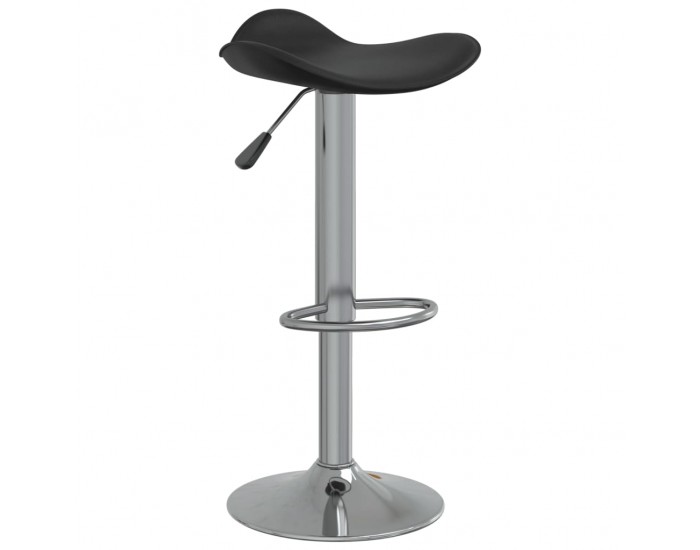 Sonata H Бар табуретка, черна, хромирана стомана и изкуствена кожа