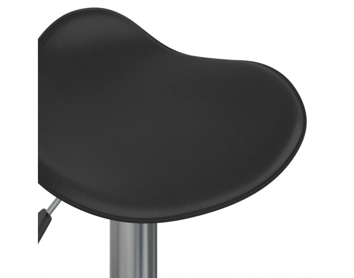 Sonata H Бар табуретка, черна, хромирана стомана и изкуствена кожа