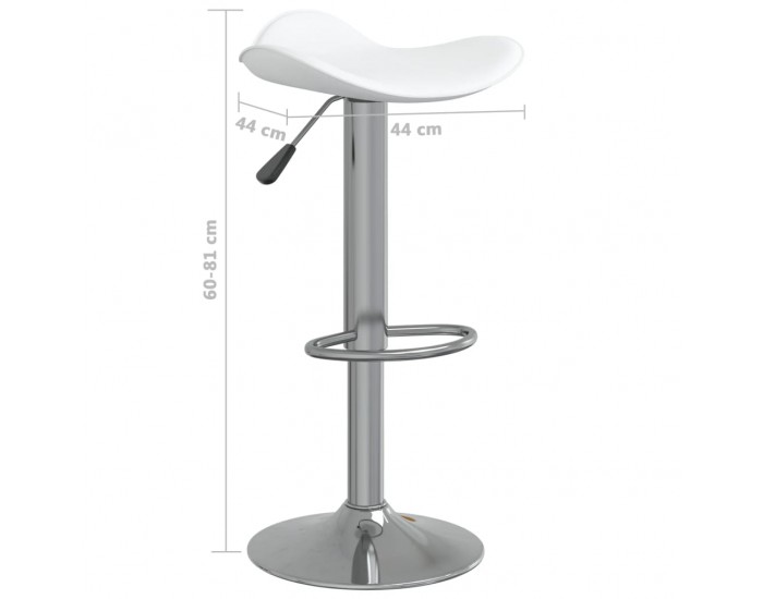 Sonata H Бар табуретки, 2 бр, бели, хромирана стомана и изкуствена кожа Sonata H Бар табуретки, 2 бр, бели, хромирана стомана и изкуствена кожа