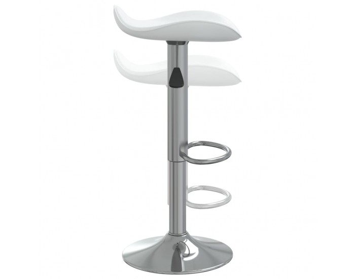 Sonata H Бар табуретки, 2 бр, бели, хромирана стомана и изкуствена кожа Sonata H Бар табуретки, 2 бр, бели, хромирана стомана и изкуствена кожа