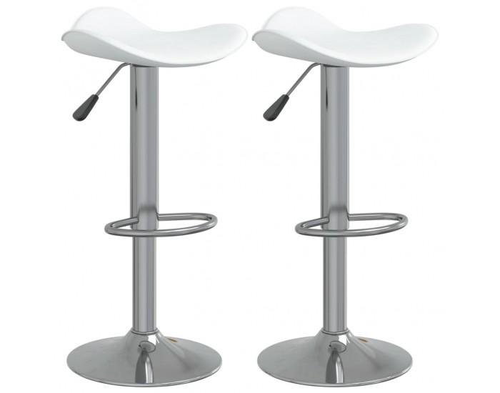 Sonata H Бар табуретки, 2 бр, бели, хромирана стомана и изкуствена кожа Sonata H Бар табуретки, 2 бр, бели, хромирана стомана и изкуствена кожа