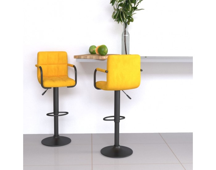 Sonata H Бар табуретки, 2 бр, горчица, кадифе