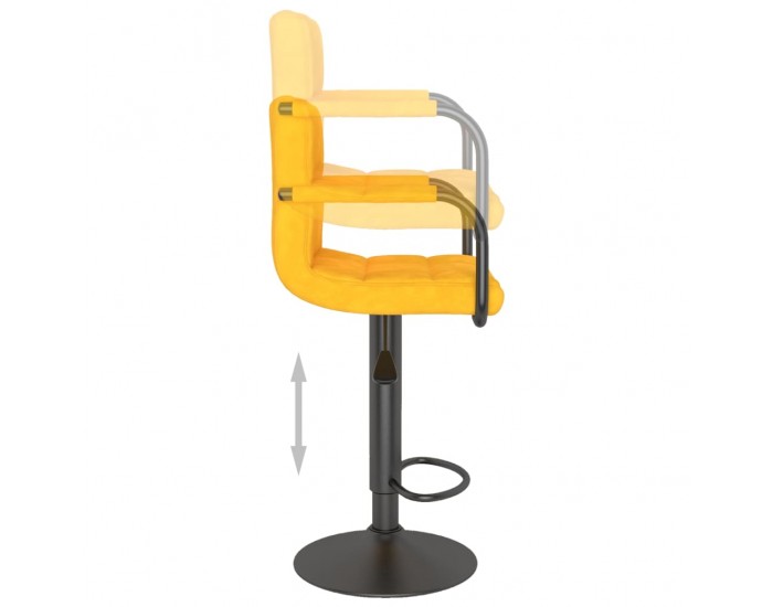 Sonata H Бар табуретки, 2 бр, горчица, кадифе