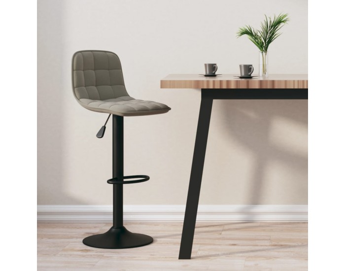 Sonata H Бар табуретка, светлосива, кадифе