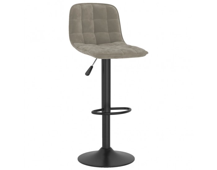 Sonata H Бар табуретка, светлосива, кадифе