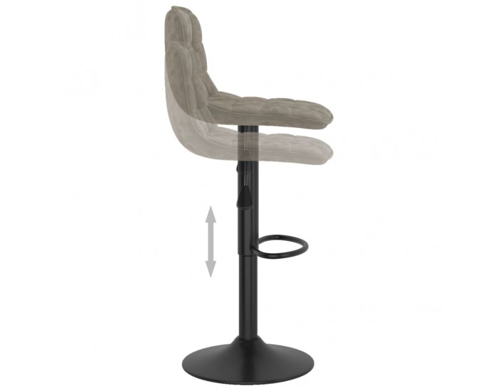 Sonata H Бар табуретка, светлосива, кадифе