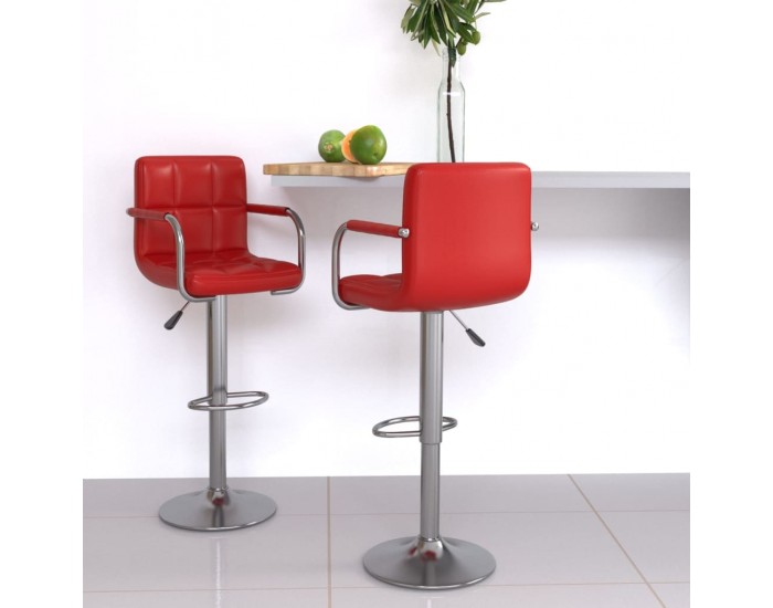 Sonata H Бар табуретки, 2 бр, виненочервени, изкуствена кожа