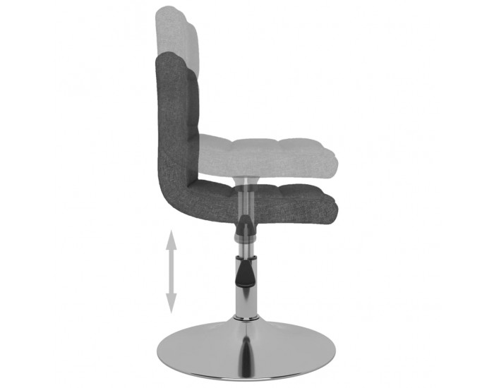 Sonata H Въртяща се бар табуретка, тъмносива, текстил