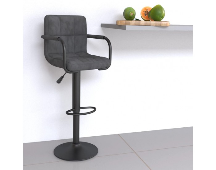 Sonata H Бар табуретка, тъмносива, кадифе