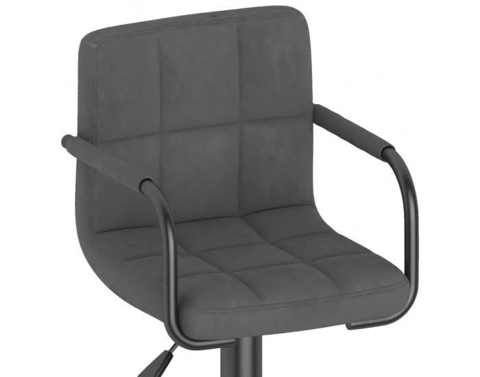 Sonata H Бар табуретка, тъмносива, кадифе