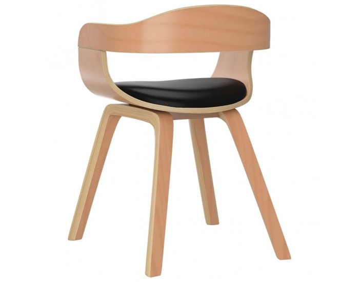 Sonata H Трапезни столове, 6 бр, черно, извито дърво и изкуствена кожа