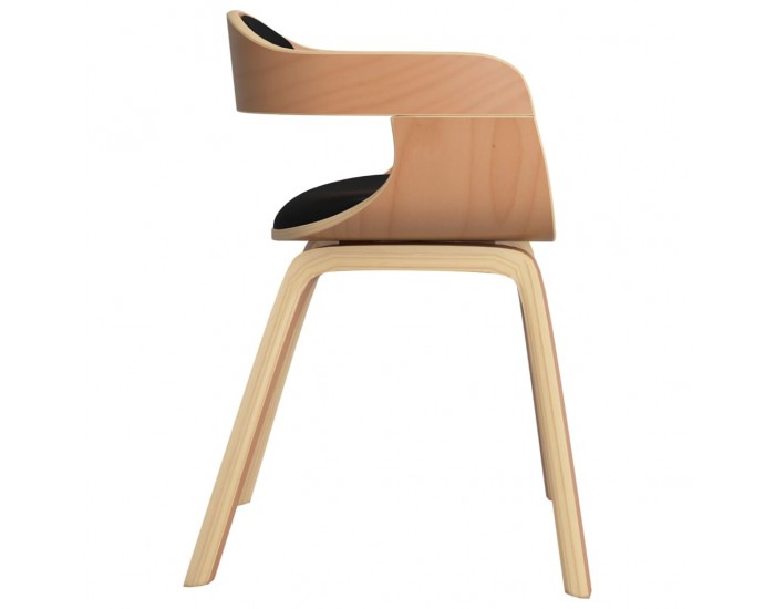 Sonata H Трапезни столове, 4 бр, черни, извито дърво и изкуствена кожа