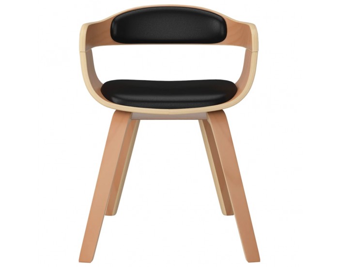 Sonata H Трапезни столове, 4 бр, черни, извито дърво и изкуствена кожа