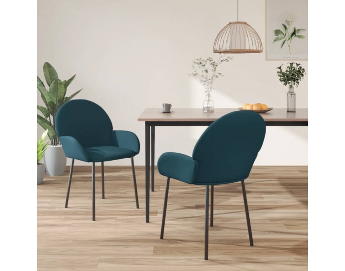 Sonata H Трапезни столове, 2 бр, сини, кадифе