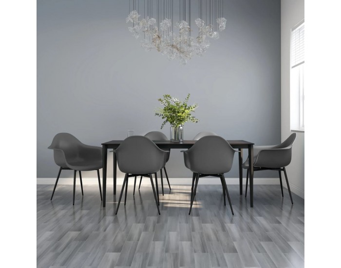 Sonata H Трапезни столове, 6 бр, сиви, PP